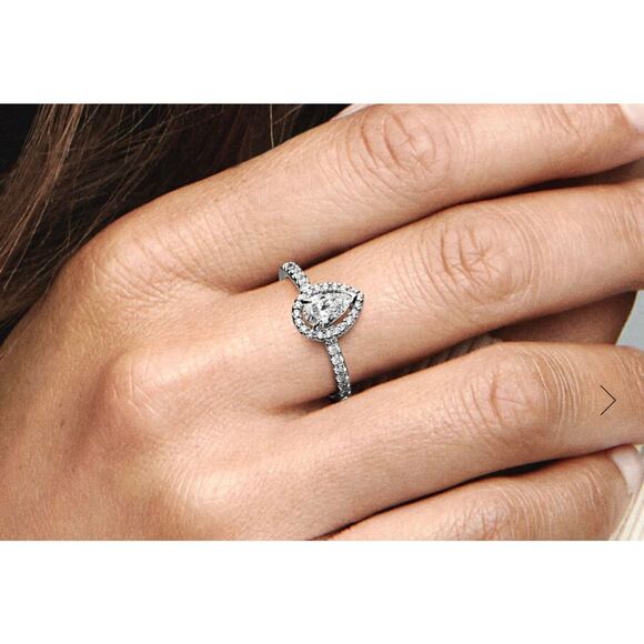 Pandora pear ring size 6 925 - Picture 1 of 10